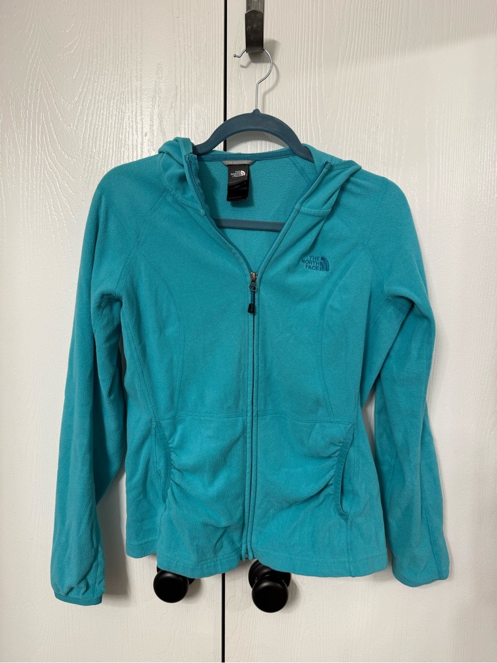 The North Face Teal Zip-Up Fleece Hoodie Jacket